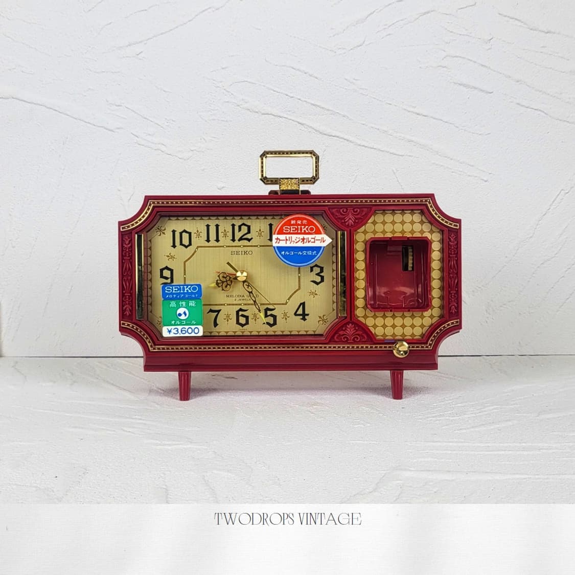 [중고] MG410 빈티지 세이코 SEIKO 풀박스 레드 엔티크 오르골 알람기능 태엽시계 FULLPACKAGE